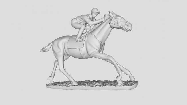 骑马人物雕塑小品赛马SU模型下载_sketchup草图大师SKP模型