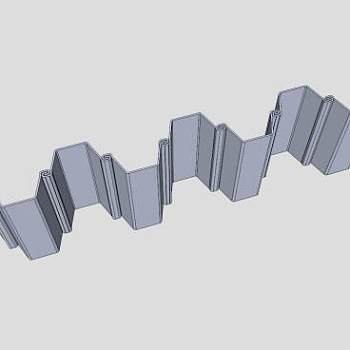 冷弯型钢板桩SU模型_su模型下载 草图大师模型_SKP模型