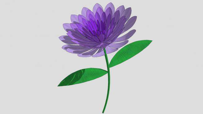 紫色花卉SU模型下载_sketchup草图大师SKP模型