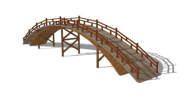 木拱桥SU模型下载_sketchup草图大师SKP模型