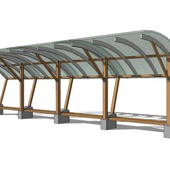 好看的遮阳棚雨棚SU模型下载_sketchup草图大师SKP模型