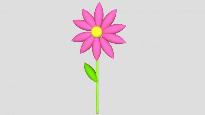 粉色鲜花植物SU模型下载_sketchup草图大师SKP模型