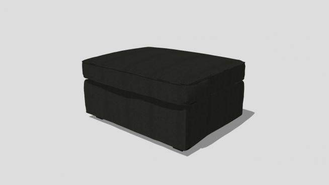 黑色方形沙发凳SU模型下载_sketchup草图大师SKP模型