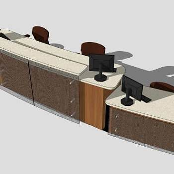 公司木质接待前台SU模型下载_sketchup草图大师SKP模型