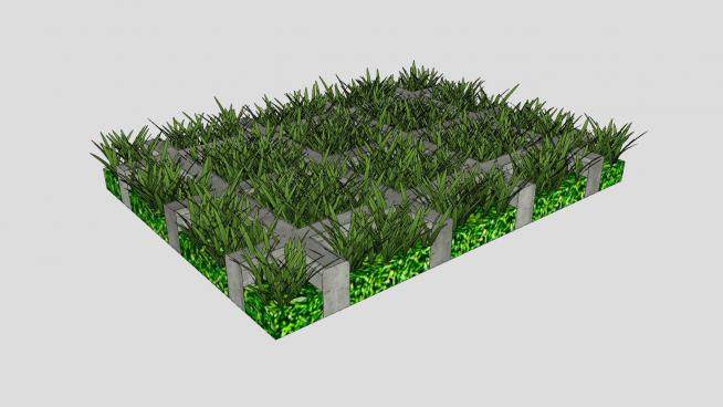 草坪砖植物SU模型下载_sketchup草图大师SKP模型