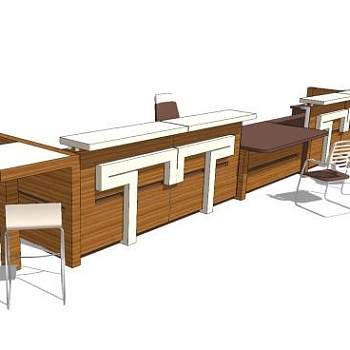 现代酒店前台SU模型下载_sketchup草图大师SKP模型