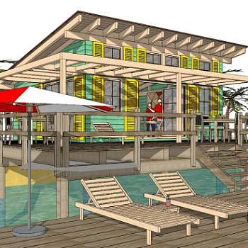 海景su模型下载_sketchup草图大师SKP模型