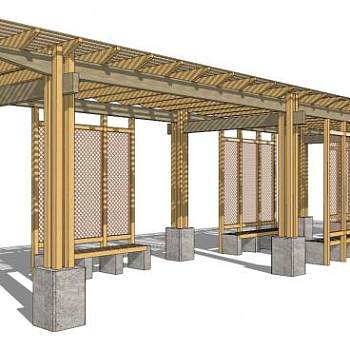 廊子su模型下载_sketchup草图大师SKP模型