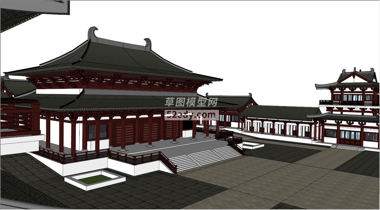 寺庙su模型下载_sketchup草图大师SKP模型