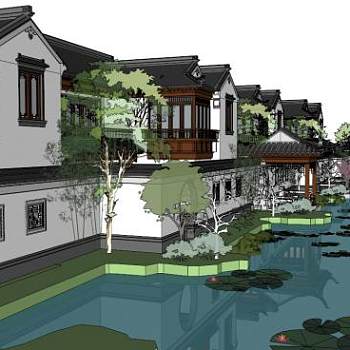 中式建筑su模型下载_sketchup草图大师SKP模型