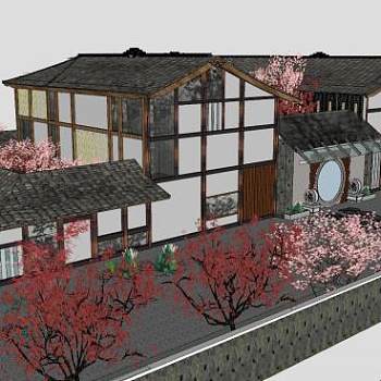 日式住宅建筑博物馆SU模型下载_sketchup草图大师SKP模型