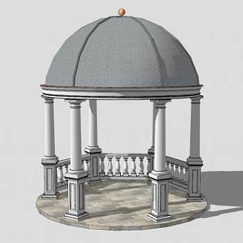 欧式凉亭亭子SU模型下载_sketchup草图大师SKP模型