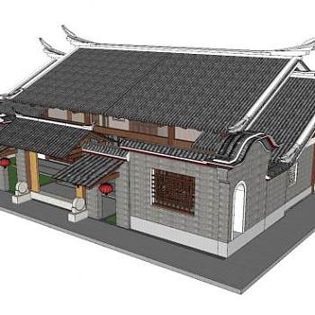 闽南建筑住宅房子SU模型下载_sketchup草图大师SKP模型