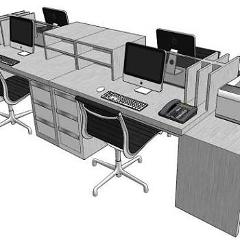 办公桌椅su模型下载_sketchup草图大师SKP模型