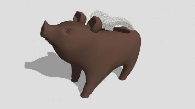 小猪雕塑SU模型下载_sketchup草图大师SKP模型