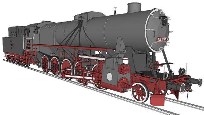 火车雕塑su模型下载_sketchup草图大师SKP模型