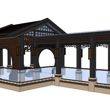 廊亭su模型下载_sketchup草图大师SKP模型