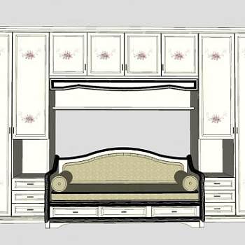 组合柜沙发家具SU模型下载_sketchup草图大师SKP模型