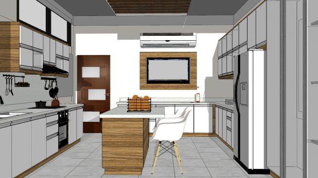 现代家居整体厨房SU模型下载_sketchup草图大师SKP模型