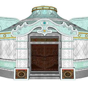 豪华蒙古包SU模型下载_sketchup草图大师SKP模型