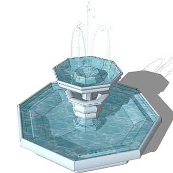 小喷泉su模型下载_sketchup草图大师SKP模型