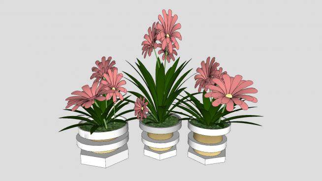 装饰品花瓶植物SU模型下载_sketchup草图大师SKP模型