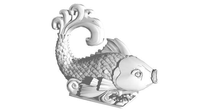 鱼雕塑su模型下载_sketchup草图大师SKP模型