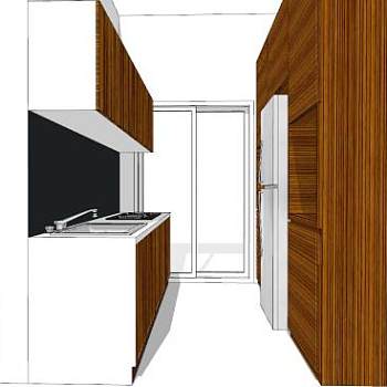 现代简约小型厨房SU模型下载_sketchup草图大师SKP模型