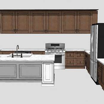 欧式厨房橱柜sketchup模型下载_sketchup草图大师SKP模型