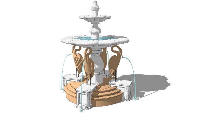 水景喷泉雕塑su模型下载_sketchup草图大师SKP模型
