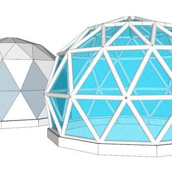 球形温室su模型下载_sketchup草图大师SKP模型