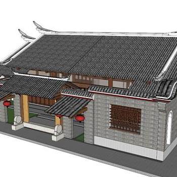 闽南建筑su模型下载_sketchup草图大师SKP模型