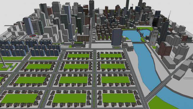 城市规划设计sketchup模型下载_sketchup草图大师SKP模型