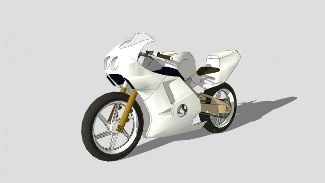 白色的摩托车SU模型设计_su模型下载 草图大师模型_SKP模型