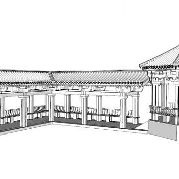 游廊su模型下载_sketchup草图大师SKP模型