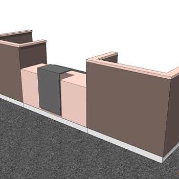 现代简约前台柜SU模型下载_sketchup草图大师SKP模型