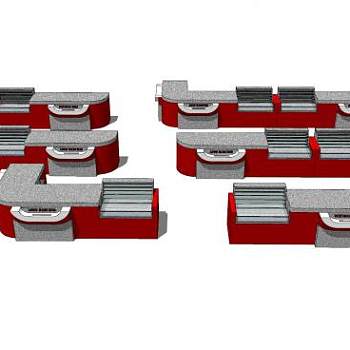 现代前台系列样式SU模型下载_sketchup草图大师SKP模型