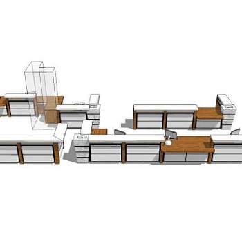 现代简约前台样式SU模型下载_sketchup草图大师SKP模型
