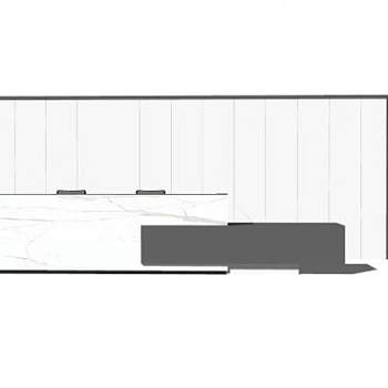 简约现代前台背景墙SU模型下载_sketchup草图大师SKP模型