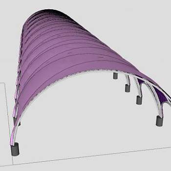 欧式廊架廊道SU模型下载_sketchup草图大师SKP模型