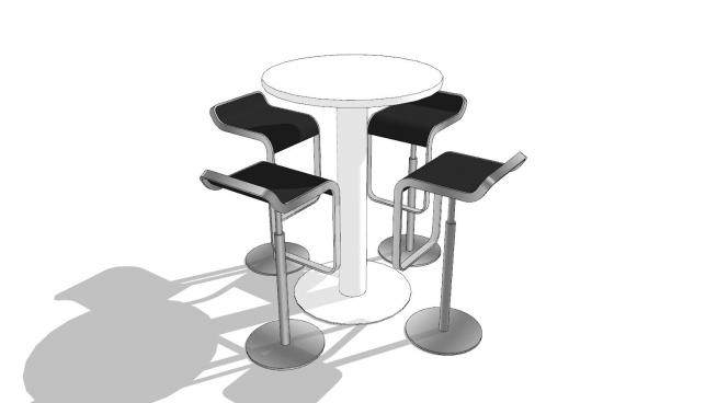 现代会议桌吧椅SU模型下载_sketchup草图大师SKP模型