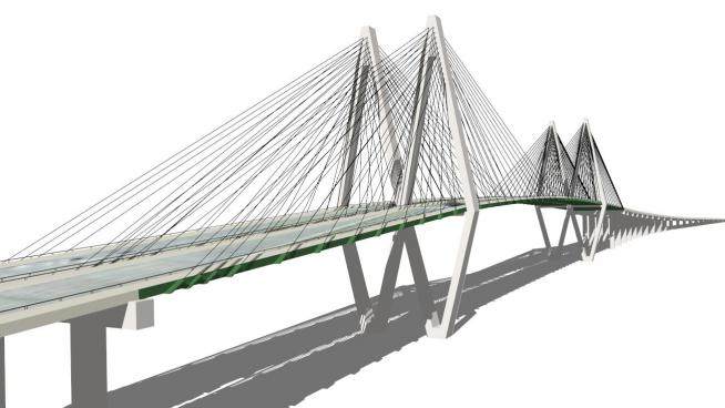简易跨河桥su模型下载_sketchup草图大师SKP模型