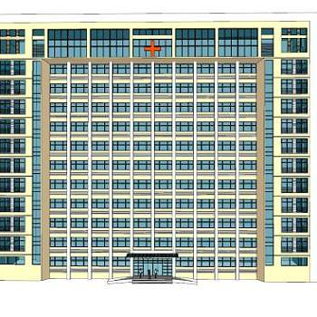 医院大楼SU模型下载_sketchup草图大师SKP模型