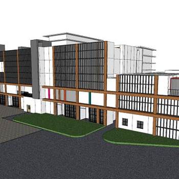 现代小型医院SU模型下载_sketchup草图大师SKP模型