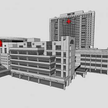 中小型医院SU模型下载_sketchup草图大师SKP模型