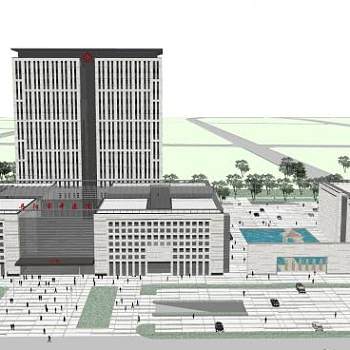 丹阳市中医院SU模型下载_sketchup草图大师SKP模型