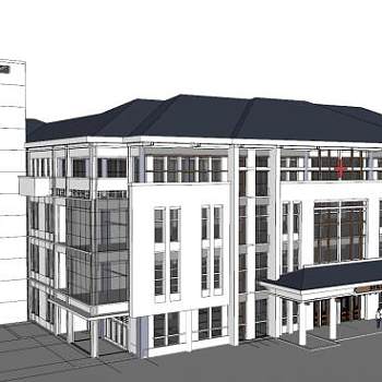 住院部大楼SU模型下载_sketchup草图大师SKP模型