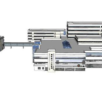 崇明第三人民医院SU模型下载_sketchup草图大师SKP模型
