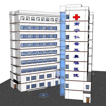 南宁仁普耳鼻喉医院SU模型下载_sketchup草图大师SKP模型
