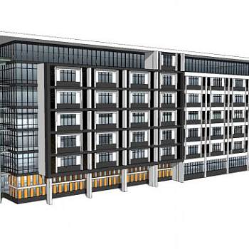 医院住院楼SU模型下载_sketchup草图大师SKP模型